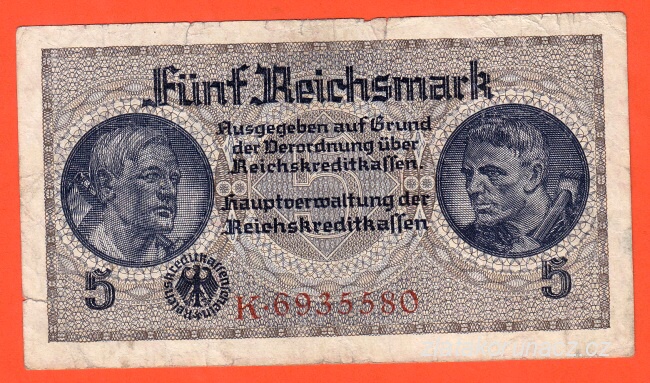 Německo - 5 Reichsmark - S:K