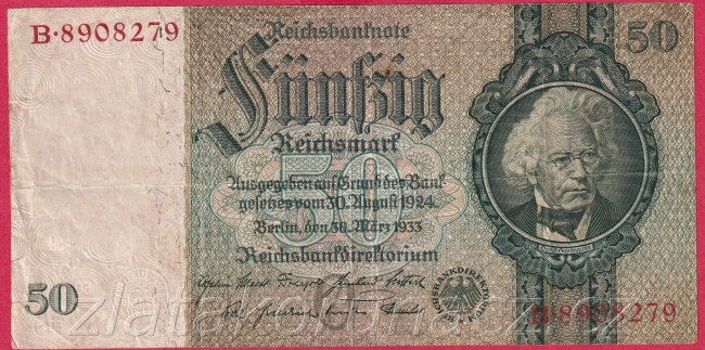 Německo - 50 Reichsmark 30.3.1933 - série B-O