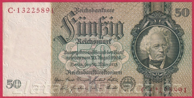 Německo - 50 Reichsmark 30.3.1933 - série C-K,8 m.č.