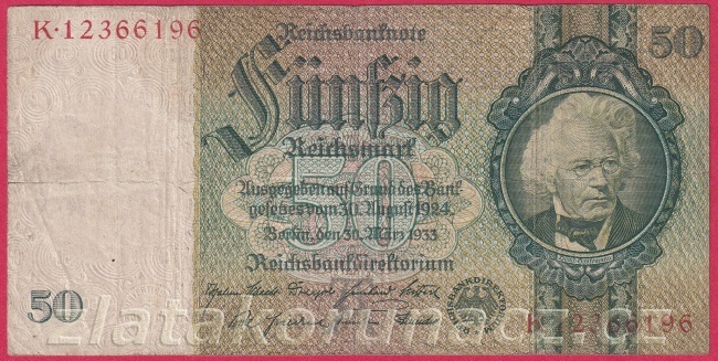 Německo - 50 Reichsmark 30.3.1933 - série -K-A, 8 m.č.