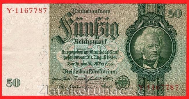 Německo - 50 Reichsmark 30.3.1933 - série Y-I 