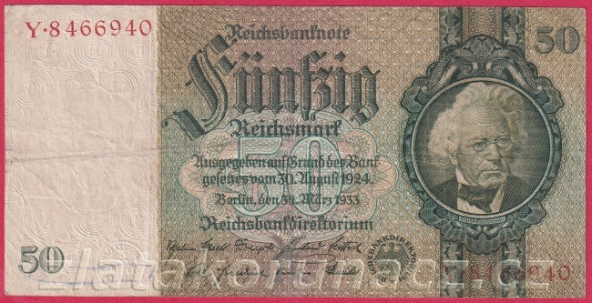 Německo - 50 Reichsmark 30.3.1933 - série Y-X,7 m.č.