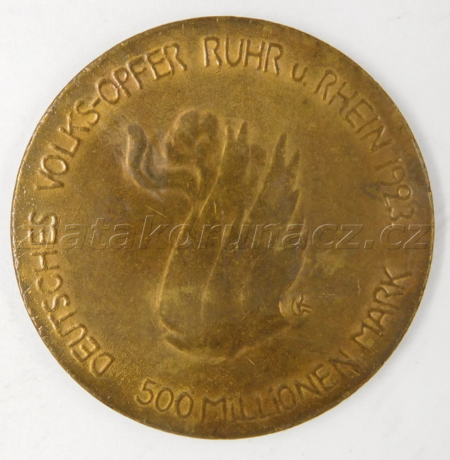 Německo - Německá národní oběť RUHR u Rhein 1923