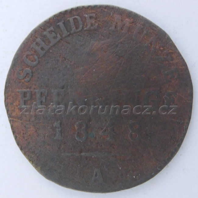 Německo-Prusko - 3 pfenning 1848 A