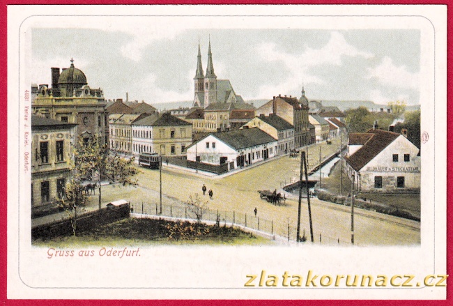 Ostrava Přívoz - Nádražní třída - reprodukce 1905