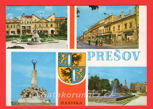 Prešov - památník, náměstí, kašna