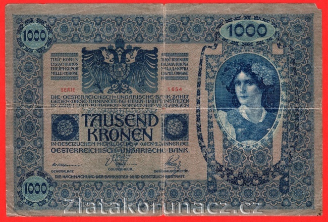 Rakousko-Uhersko - 1000 kronen 1919 I. vydání 1654