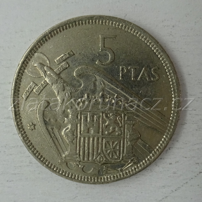 Španělsko - 5 pesetas 1957 (58)