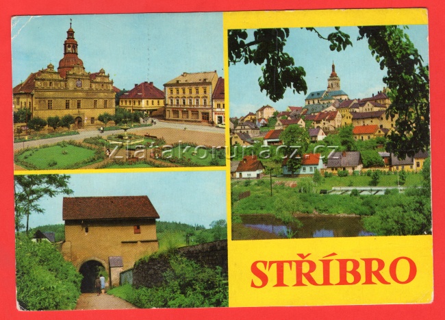 Stříbro - řeka Mže, náměstí, kostel