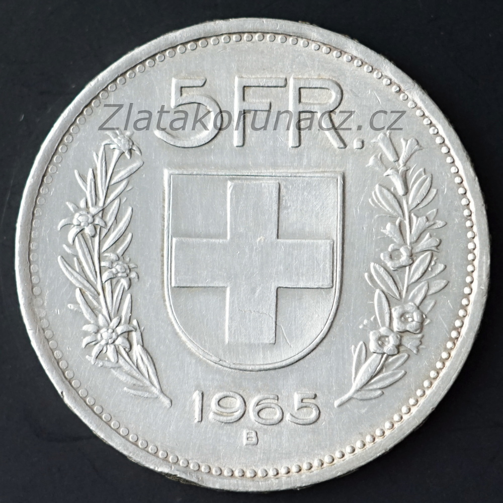 Švýcarsko - 5 frank 1965 B