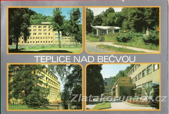 Teplice nad Bečvou - vstup do budov, prameny, park