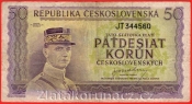 50 Kčs b.l. 1945 JT