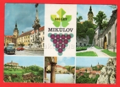 Mikulov - Morový sloup a věž, zámecké nádvoří, Barokní zámek