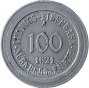 Nürnberg - Fürth - 100 pfennig 1921 Ludwis Eisenbahn