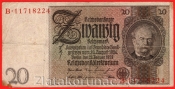 Německo - 20 Reichsmark 22.1.1929 - série B-F - 8 m.č.