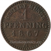 Prusko - 1 pfenning  1867 A