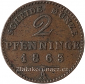 Prusko - 2 pfenninge 1863 A