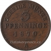 Prusko - 3 pfenninge 1870 A