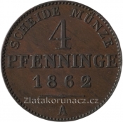 Prusko - 4 pfenninge 1862 A