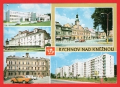 Rychnov nad Kněžnou - poliklinika, zámek, hotel Rudá hvězda, náměstí, bytová výstavba