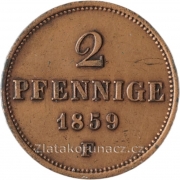 Sasko - 2 pfennige 1859 F