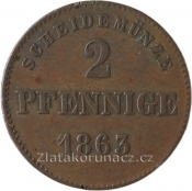 Sasko - Mainingen - 2 pfennige 1863