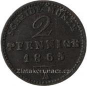 Sasko - Mainingen - 2 pfennige 1865 A 