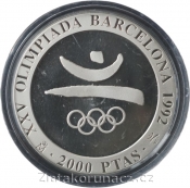 Španělsko - 2.000 pesetas 1990 - Olympiáda 1992 Barcelona logo