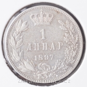 Srbsko - 1 dinar 1897