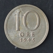 Švédsko - 10 öre 1945 G