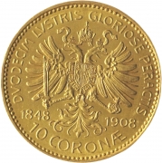 Zlatá mince Rakousko - Uhersko - 10 Koruna 1908 Jubilejní