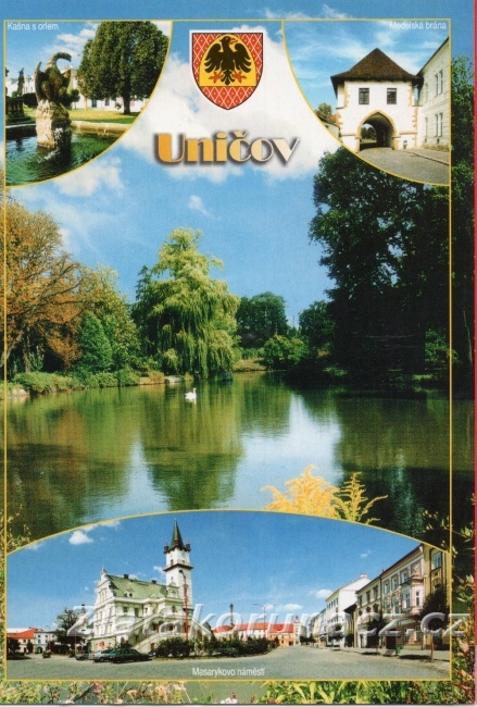 Uničov - kašna s orlem, Masarykovo náměstí