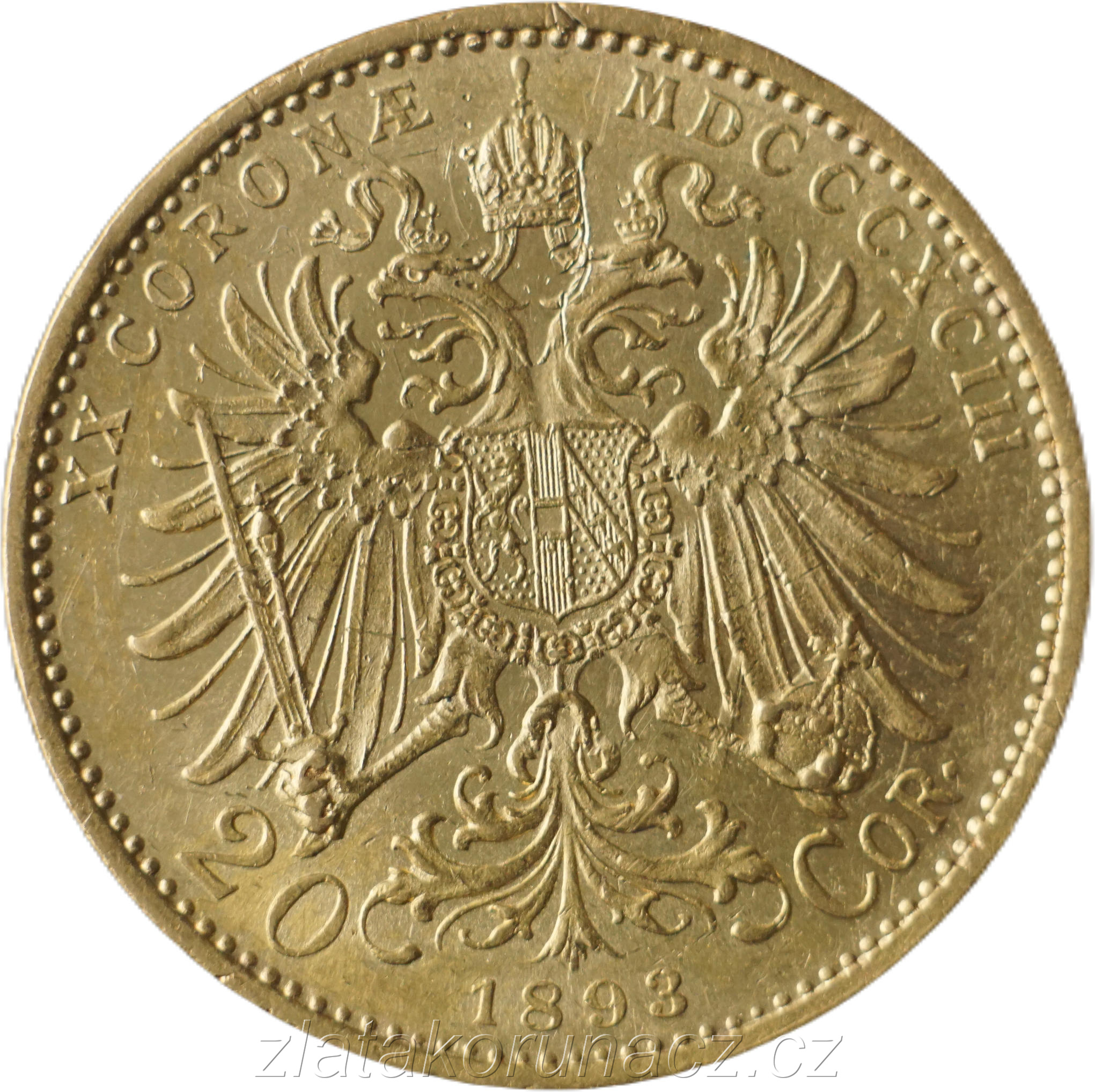 Zlatá mince Rakousko - Uhersko - 20 Koruna 1893